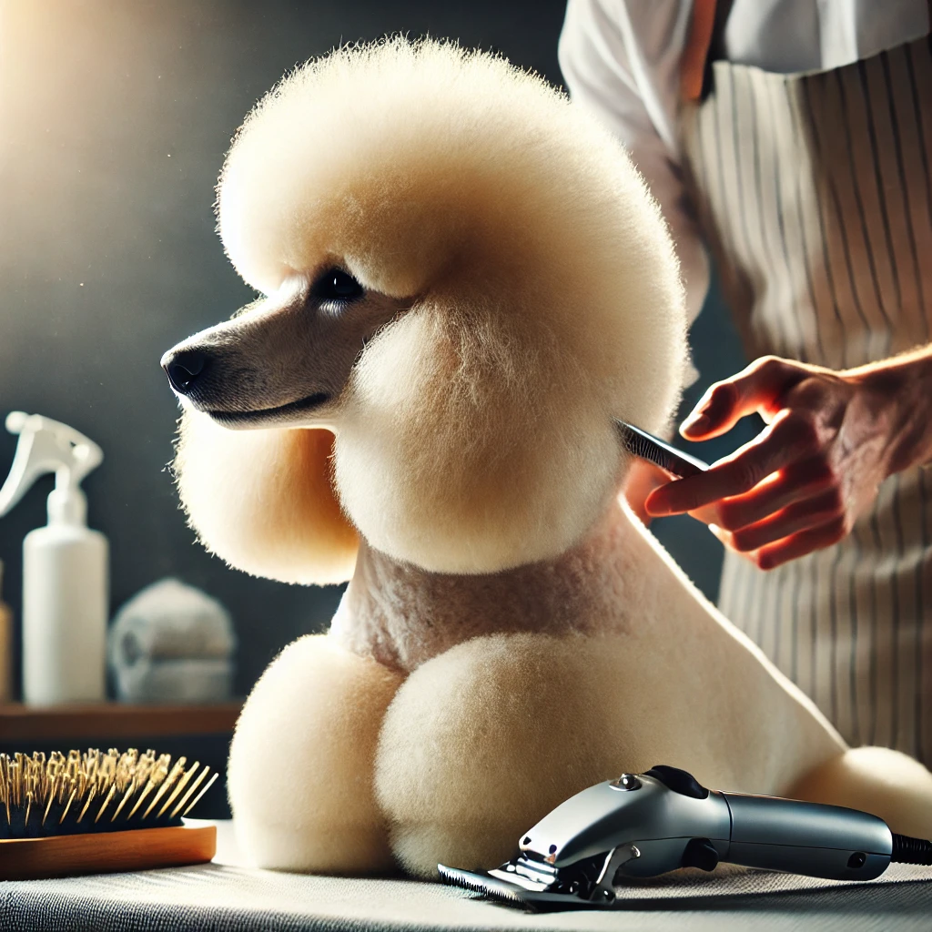 Dog grooming in a stylish setting