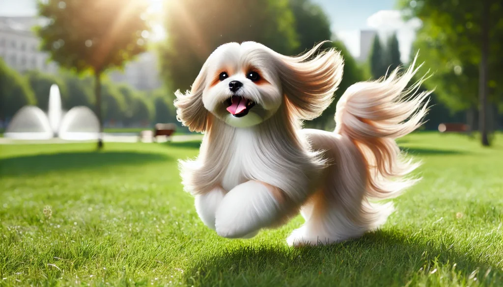 The ultimate goal: a happy, healthy dog with a completely tangle-free coat, enjoying playtime after proper grooming care.