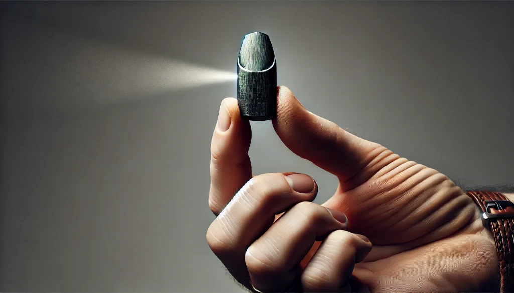 Close-up of a black dog nail with light shining through it to reveal the shadow of the hidden quick inside. how to clip a dog's black nails