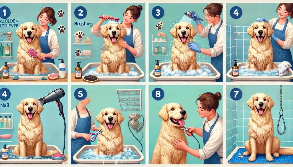 Essential steps to follow when grooming a dog, from brushing to nail trimming, for a complete grooming routine.
